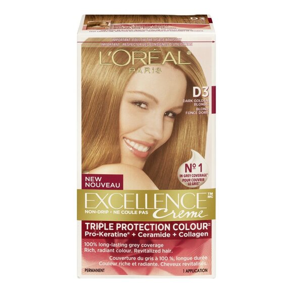 L'Oréal Paris Excellence Creme Haircolour, D3 Dark Golden Blonde - Picture 2 of 2